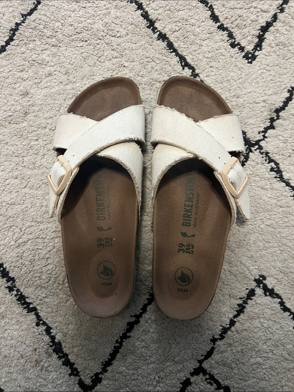 Birkenstock Women's Cream Cross-Strap Vegan Sandals